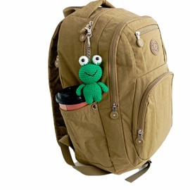 Frog Cute Keychain and Bag Ornament, Hanging Decorations, Crochet Handmade Holder Accessories, Bag Charm. (Keychain)