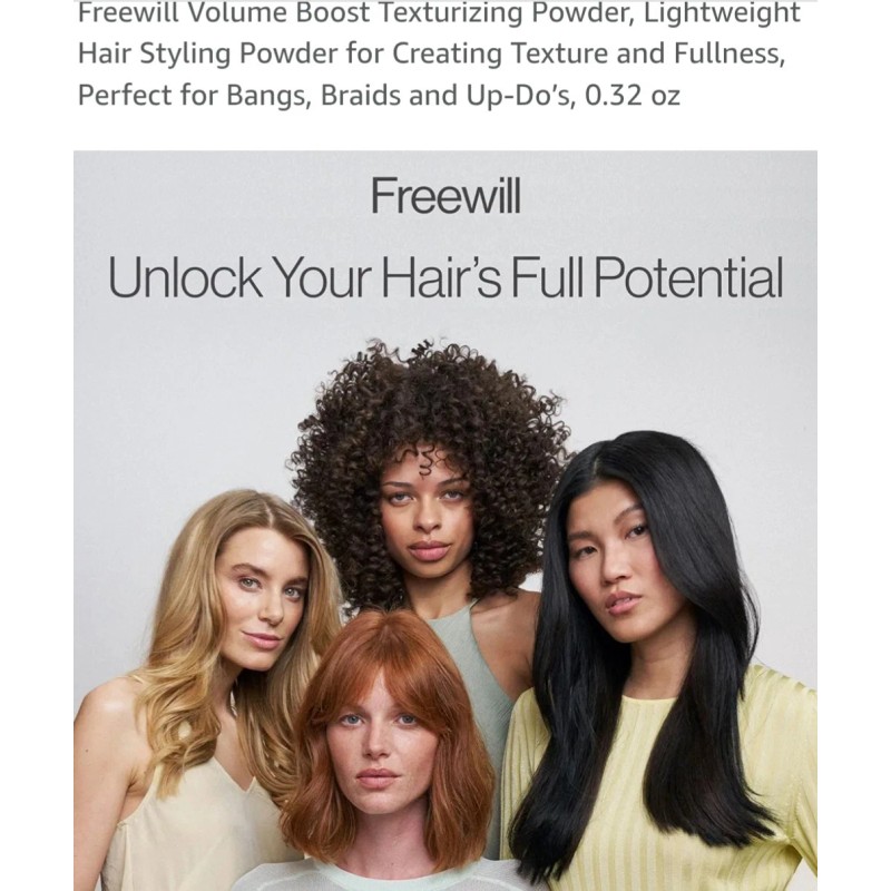 Freewill VOLUME BOOST Texturizing Powder, GREAT Lightweight Hair Styling Power!
