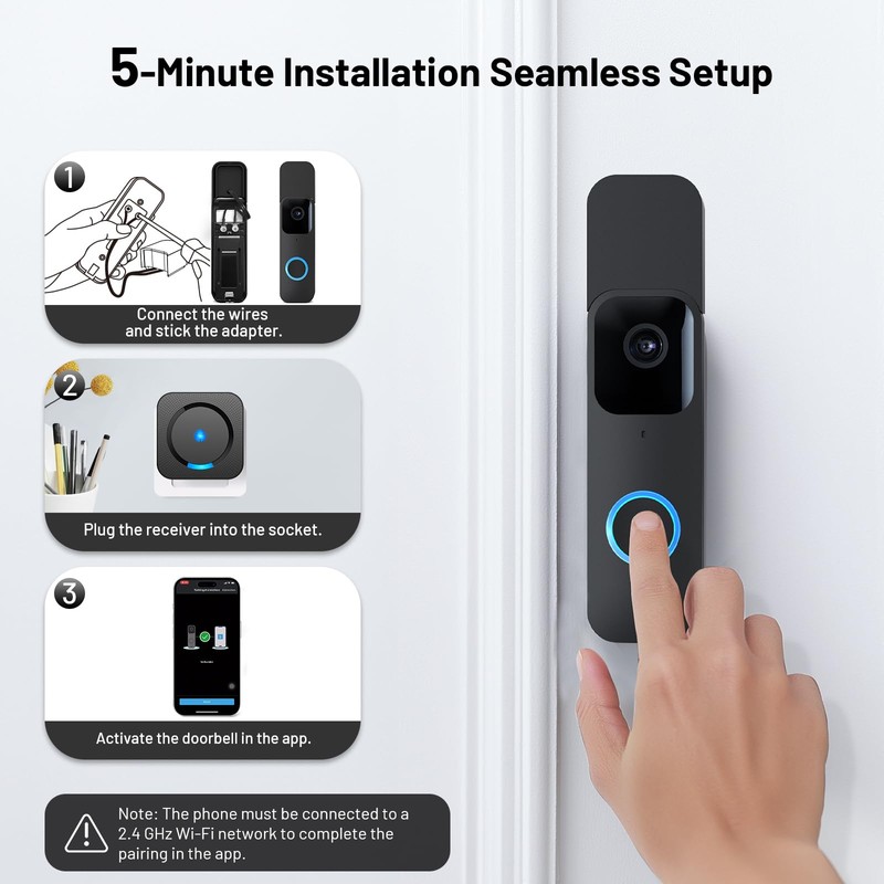 Wireless Doorbell Video Doorbell Extender for Blink - Compatible with