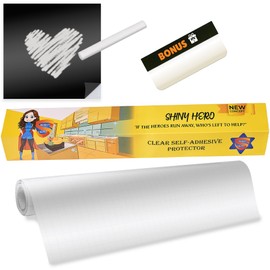 Clear Wall Protector Contact Paper - Self Adhesive Removable Film Kitchen Cabinet Liner Transparent Sheet Plastic Foil Backsplash Oil Waterproof Wallpaper Heat Resistant Furniture Door Scratch Cat Dog