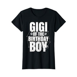 Gigi Of The Birthday Boy Matching Family Spider Web Funny T-Shirt