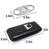 Zigarren Etui, 3 Halter echtes Leder Zigarrenetui mit silbernem Edelstahl