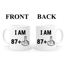 PEJAFAN 88th Birthday Gifts for Women Men Coffee Mugs - I Am 87 Plus One Gifts - 1937 Years Old Birthday Gift for Dad, Mom, Husband, Wife, Grandma, Grandpa (88th)