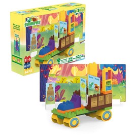 BIOBUDDI BB-0157 Swampies Construction Kit - Swamp Truck, Biological Building Blocks for Pluging, Compatible with Other Brands, Made of Organic Plastic, 35 Clamping Blocks