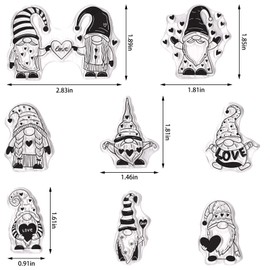 Valentine's Day Clear Stamps for Card Making Cartoon Dwarf Gnomes Clear Rubber Stamps Valentines Transparent Seal Stamps for Valentines Day DIY Photo Scrapbooking Paper Card Album Crafting Supplies