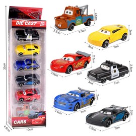 Zaloife Spielzeugauto Set, 6 Pack Kinderidee Spielfahrzeuge Toy Cars Autos, Lightning Spielzeugauto Geschenk für Kinder ab 3 Jahre