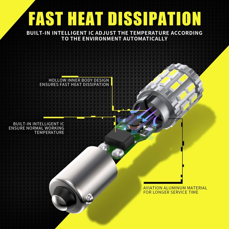 AILEO BAY9S H21W LED Bulb White 6000K 3014SMD Extremely Bright