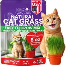 NatureZ Edge Premium Cat Grass Seeds for Indoor Cats, Non GMO - 1/2 lb Oat & Barley Grass for Indoor Cats, Cat Plant, Kitty Lawn, Pet Grass, Hierba para Gatos, Made in USA