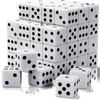 Rerdeim 60 Pieces Standard Dice, 16mm Bulk White Opaque Black