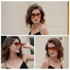 Xpectrum Trendy Retro Sunglasses for Men Women 70s Vintage Aviator Sun Glasses Classic Shades (Blue/Black)