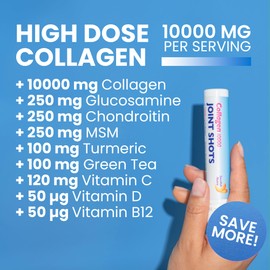 Swedish Nutra Swedish Nutra - Joint Shots I 2 Boxes, 40 Day Supply I 10,000 mg Collagen Type I, II & III I Glucosamine, MSM, Chondroitin, Turmeric I 100% Natural Flavour I Sugar-Free