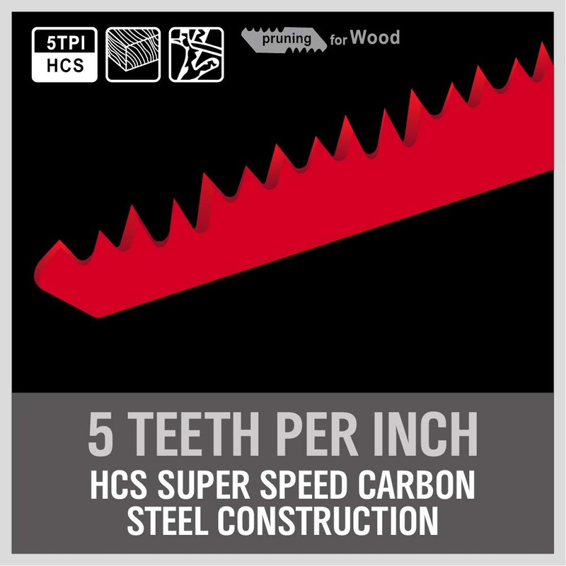 12-Inch Wood Pruning Reciprocating Saw Blades, 5TPI Saw Blades for