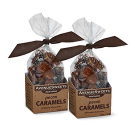 AvenueSweets - Handcrafted Individually Wrapped Soft Caramels - 2 x 5.2 oz Boxes (Pecan)