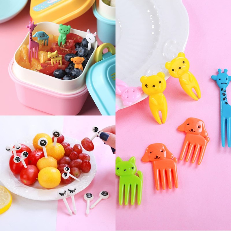VEGCOO Pack of 60 Food Picks Fruit Forks Kids Skewers
