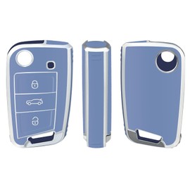 OFFCURVE Car Key Case Key Cover Key Case Car Key Protective Cover TPU Key Shell 3 Buttons for VW Volkswagen Golf 7 Variant Polo Tiguan Seat Leon Cupra Skoda Octavia Superb