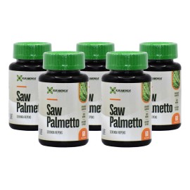 Kit 5 Frascos Saw Palmetto 60 Cápsulas De 500mg Sin Sabor