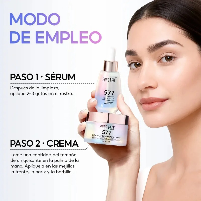 Papa Feel 577 Serum Aclarante Antimanchas Antiarrugas 30ml Sensible Día/noche