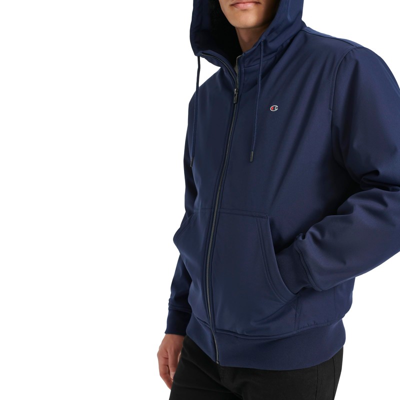 Champion Men's Sherpa Lined Hoodie, Peacoat, Medium