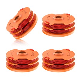 CHIHOLEN 4pcs Strimmer Spool Compatible with WA0007 WX100, 1.6mm 32ft Replacement Double Autofeed Spool for Worx WG105 WG106 WG119E Mcgregor MET6032 MET4530 MET3525 Qualcast GT25(4 Spool)