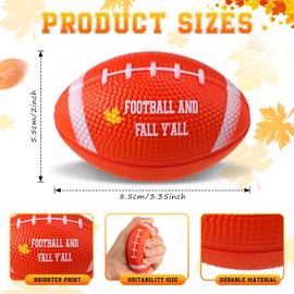 Meooeck 24 Pcs Football Stress Ball Bulk Brown Mini Foam Squeeze Sports Balls Anxiety Relief Maple Leaf Football for Fall Thanksgiving Harvest Party Supplies Festival Adult Outdoor Game (Mixed Color)
