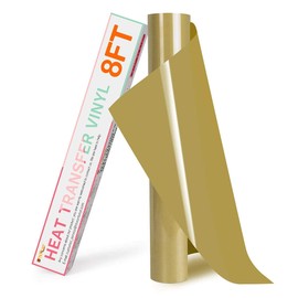 HTVRONT Plotter Film Textile - 30.5 cm x 244 cm Gold Flex Film for Ironing on T-Shirt (Gold)