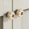 ESreake Yusheng 5 Pack Yellow Vintage Ceramic Pumpkin Cabinet Knobs