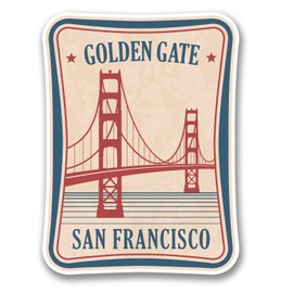 2 x 10cm Golden Gate Bridge San Francisco USA Vinyl Sticker Travel Luggage #6386 (7.5cm Wide x 10cm Tall)