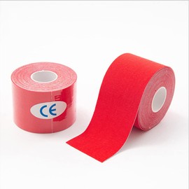 Kinesiology Tape, 5M 2 Rolls Elastic Muscle Support Tape, Improve Blood Circulation, Waterproof and Latex Free for Ankle, Elbow, Wrist, Knee, Joint, Muscle Support (Red)