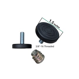 SINGTAN Furniture Levelers with Screw-in Nuts-4 Pack| Furniture Feet | Heavy Duty Adjusting Foot | 1" Adjustable Furniture Legs | table Levelers | chair Levelers,3/8"-16 Threaded bolt, thread pitch:16