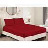 Sapphire Collection Luxury Percale Non Iron Red Fitted Sheet Size