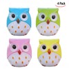 Xrten 4 Pieces Cartoon Animal Owl Pattern Two Holes Pencil