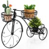 OFFICEJOY Metal Stand Flower Pot Home Garden Bicycle Planter With