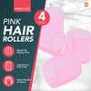 4pk Pink Hair Rollers for Hair Volume, Velcro Rollers for