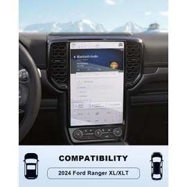 For 2024 Ford Ranger Screen Protector - 2024 Ranger Accessories (XL/XLT) 9H Tempered Glass 10.1 Inch Navigation Touchscreen Anti-Scratch Reduce Fingerprints High Sensitivity HD Clear Full Coverage