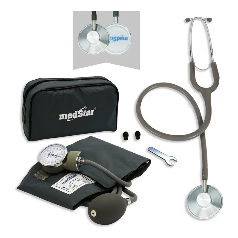 Kit Baumanómetro Aneroide Con Estetoscopio De Una Campana Simplex Color