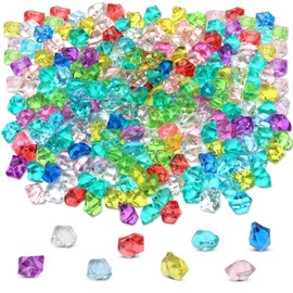 Juyibaao 400 Pcs Pirate Jewels Treasure Fake Ice Rocks, Clear Acrylic Diamond Gems Jewels Crushed Gemstones, Colourful Crystal Stones Plastic Gems for Vases Fillers Crafts Weddings Table Decorations