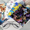 CREATCABIN 6 Packs Thickened Glasses Cleaning Cloth Elegant Flower Design