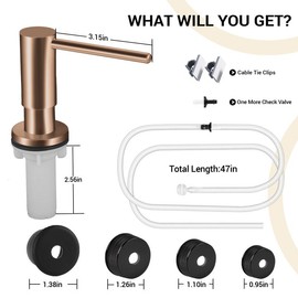 Kitchen Hack Under Sink Dish Soap Dispenser with 47" Tube Hose and Check Valve for Prevent Backflow - Home Goods, White:_Tube Kit with Upgraded pump head (Rose)