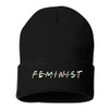 Prfcto Lifestyle Feminist Embroidered Beanie Cuffed Cap - Unisex (Black)