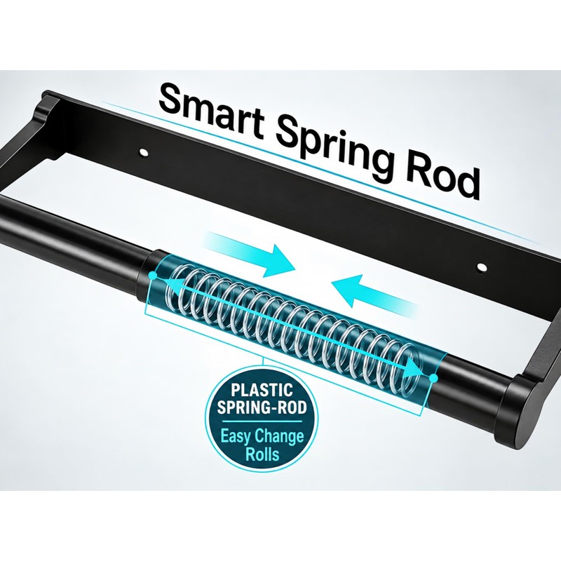 Kitchen Roll Holder, Under Cabinet Paper Towel Holder, Aluminium Base