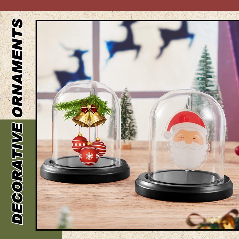 Beeveer 2 Pcs Pocket Watch Glass Display with Hooks Dome