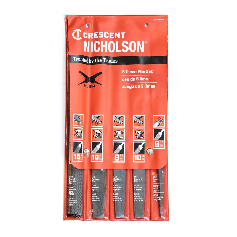 Nicholson 5 Pc 6", 8"& 10" General Purpose File Set
