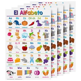 El Alfabeto Spanish Educational Posters for Kids – Alphabet Bilingual Classroom and Homeschool Learning Visual Aid and Chart Decorations for Classrooms | Durable, Glossy Cardstock | 11" x 17"