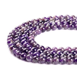 Star Loong Amethyst Round 0.5 inch (12 mm), 1 Row (Approx. 15.4 inches (39 cm), Natural Stone, Power Stone Beads (0.5 inch (12 mm)