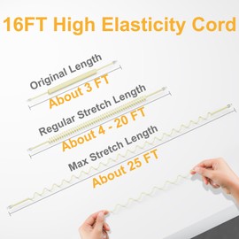 Uvital 1 Pack 25FT Vintage Yellow Extra Long Phone Handset Cord(Coiled Length 3FT), Phones Cord for Landline, RJ9 Telephone Cords for Landline Phones, Phone Cable for Yealink SIP Phones