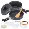 Lixada 10Pcs Camping Cookware Mess Kit Lightweight, Compact, Durable Pot