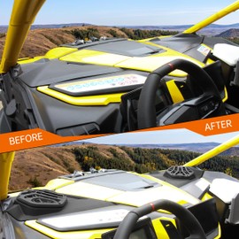 CUSAUTV Front Dash Speaker Pods Panels Compatible with 2024+ Can-Am Maverick R X RS Accessories Front Dashboard Stereo System Speaker Enclosures for Can Am Maverick R 2024+ (2PCS, LH+RH)