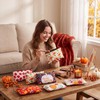 48 Pcs Fall Makeup Bags Bulk, Thanksgiving Canvas Cosmetic Pouch