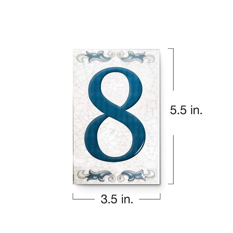 Kantu 2113030 Aragon Ceramic Tile Address Number 8, 3.5 in.