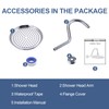 Drettyer Rain Shower Head,9" Vintage Shower Heads with Extension Curved